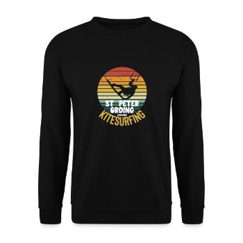 St. Peter Ording Kitesurfing Water Sports Design - Unisex Sweatshirt - black - Front - Alina (178cm) & Michal (187cm)
