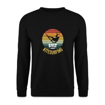 Sylt Kitesurfing Water Sports Design - Unisex Sweatshirt - black - Front - Alina (178cm) & Michal (187cm)
