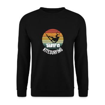 Tarifa Beach Spain Kitesurfing Water Sports - Unisex Sweatshirt - black - Front - Alina (178cm) & Michal (187cm)