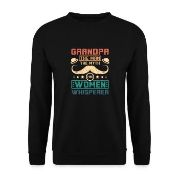 Grand-père le chuchoteur des femmes - Sweat-shirt Unisexe - noir - Devant - Alina (178cm) & Michal (187cm)
