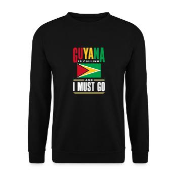 Guyana Guyana Guyana Drapeau Guyana est appelé et - Sweat-shirt Unisexe - noir - Devant - Alina (178cm) & Michal (187cm)