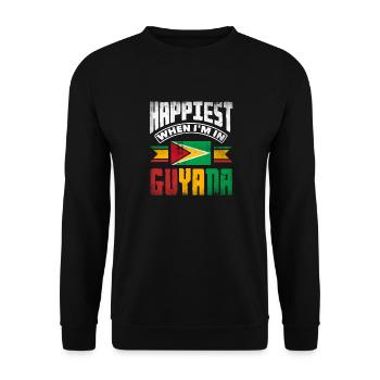 Guyana Guyana Guyana drapeau le plus heureux quand je suis dans - Sweat-shirt Unisexe - noir - Devant - Alina (178cm) & Michal (187cm)
