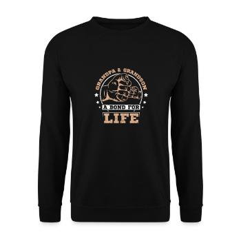 Grandpa and grandson A bond for life - Unisex Pullover - Schwarz - Vorne - Alina (178cm) & Michal (187cm)