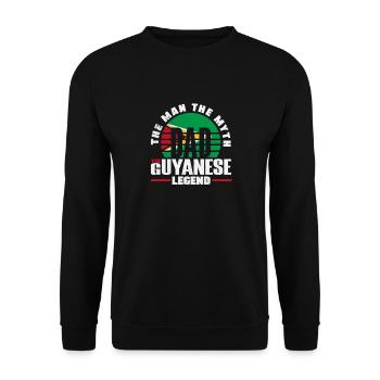 Guyana Guyana Guyana Drapeau Père - Sweat-shirt Unisexe - noir - Devant - Alina (178cm) & Michal (187cm)