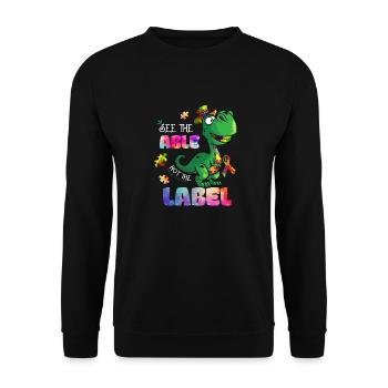 Autism See The Able Not The Label - Unisex Sweatshirt - black - Front - Alina (178cm) & Michal (187cm)