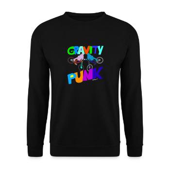 Gravity-bikeart und lifestyle - Unisex Pullover - Schwarz - Vorne - Alina (178cm) & Michal (187cm)