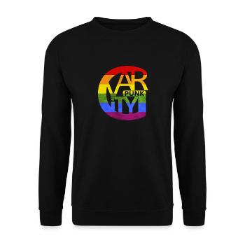 pride gravity Buchstabe für Punks - Unisex Pullover - Schwarz - Vorne - Alina (178cm) & Michal (187cm)