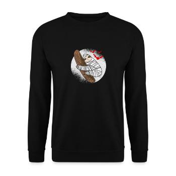 Sloth Moon Bats Cute Halloween Animal - Unisex Sweatshirt - black - Front - Alina (178cm) & Michal (187cm)