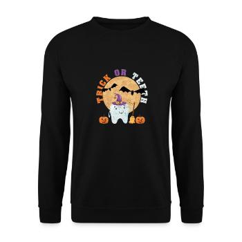 Halloween Dental Hat Dentist Dental Assistant Trick - Unisex Sweatshirt - black - Front - Alina (178cm) & Michal (187cm)