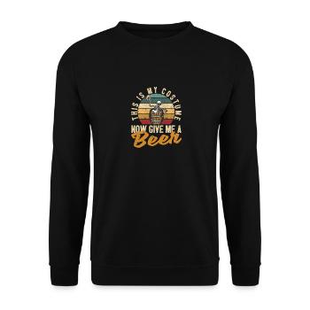 Halloween Skeleton This is my costume Now give - Unisex Sweatshirt - black - Front - Alina (178cm) & Michal (187cm)