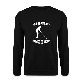 Golf Spruch Golfball Golfspielerin Golfschläger - Unisex Pullover - Schwarz - Vorne - Alina (178cm) & Michal (187cm)