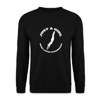 Swimmer Girl Swimmer Mom Swimming Woman - Unisex Sweatshirt - black - Front - Alina (178cm) & Michal (187cm)