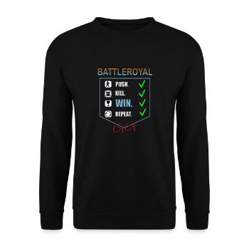 Battle Royal Gaming Design - Unisex Pullover - Schwarz - Vorne - Alina (178cm) & Michal (187cm)