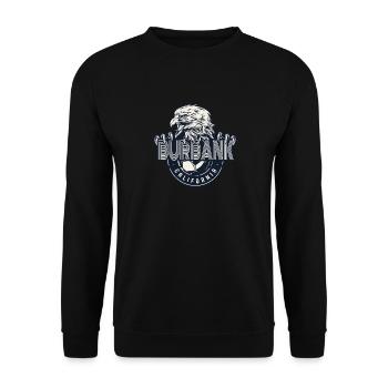 Burbank California Eagle Beliebtes Platz-Fußball - Unisex Pullover - Schwarz - Vorne - Alina (178cm) & Michal (187cm)