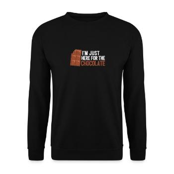 Lustig Halloween Gruselig Gespenstisch Ich bin nur - Unisex Pullover - Schwarz - Vorne - Alina (178cm) & Michal (187cm)