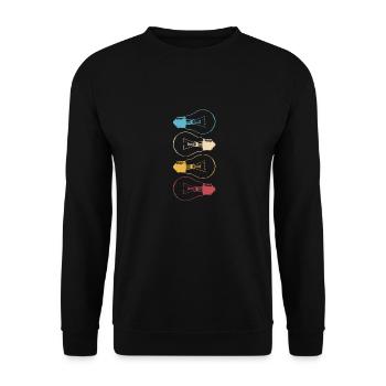 Idea Light Bulb Light Brain Cool Lamp Thinking 1 - Unisex Sweatshirt - black - Front - Alina (178cm) & Michal (187cm)