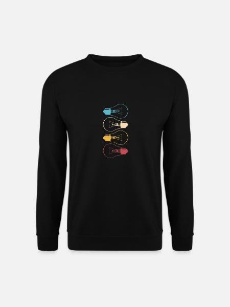 Idea Light Bulb Light Brain Cool Lamp Thinking 1 - Unisex Sweatshirt - black
