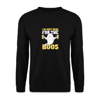 Je suis juste là pour le fantôme d’Halloween Boos - Sweat-shirt Unisexe - noir - Devant - Alina (178cm) & Michal (187cm)