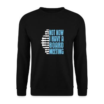 Not Now I Have A Board Meeting Funny Chess - Unisex Pullover - Schwarz - Vorne - Alina (178cm) & Michal (187cm)