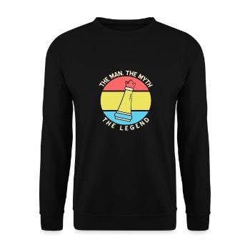 Retro The Man The Myth The Legend Queen Chess - Unisex Pullover - Schwarz - Vorne - Alina (178cm) & Michal (187cm)