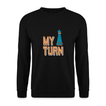 My Turn Awesome Chess Design For Chess Players - Unisex Pullover - Schwarz - Vorne - Alina (178cm) & Michal (187cm)