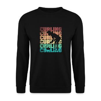 Curling Player Silhouette for a Curler - Unisex Sweatshirt - black - Front - Alina (178cm) & Michal (187cm)