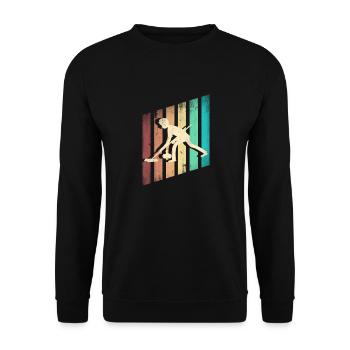 Curling Player Silhouette Curling Sport for a - Unisex Sweatshirt - black - Front - Alina (178cm) & Michal (187cm)