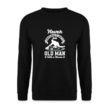 Curling Player for a Curler Never Underestimate - Unisex Sweatshirt - black - Front - Alina (178cm) & Michal (187cm)