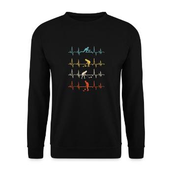 Curling Player for a Curler Heartbeat - Unisex Sweatshirt - black - Front - Alina (178cm) & Michal (187cm)