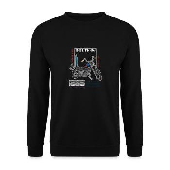 Motorcycle Route - Unisex Sweatshirt - black - Front - Alina (178cm) & Michal (187cm)