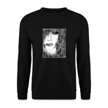 Woman with closed eyes ( black and white ) - Sweat-shirt Unisexe - noir - Devant - Alina (178cm) & Michal (187cm)