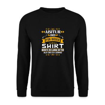 Abitur Gymnasium Damen und Herren Abi 2022 - Unisex Pullover - Schwarz - Vorne - Alina (178cm) & Michal (187cm)