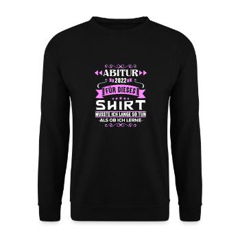 Abitur Gymnasium Damen und Herren Abi 2022 - Unisex Pullover - Schwarz - Vorne - Alina (178cm) & Michal (187cm)
