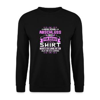 Realschule bestanden Realschulabschluss 2022 - Unisex Pullover - Schwarz - Vorne - Alina (178cm) & Michal (187cm)