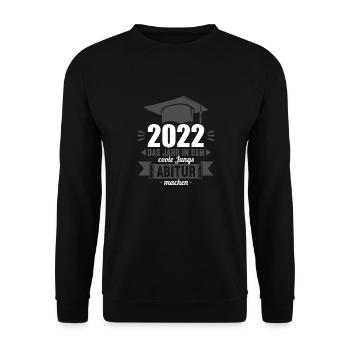 Abitur Gymnasium Damen und Herren Abi 2022 - Unisex Pullover - Schwarz - Vorne - Alina (178cm) & Michal (187cm)