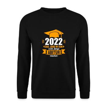 Abitur Gymnasium Damen und Herren Abi 2022 - Unisex Pullover - Schwarz - Vorne - Alina (178cm) & Michal (187cm)