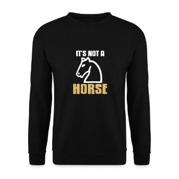 I'm Not A Horse Cool Funny Chess T-Shirt Present - Unisex Pullover - Schwarz - Vorne - Alina (178cm) & Michal (187cm)