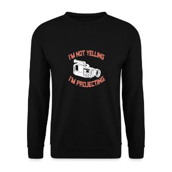 Je ne crie pas, je projette du théâtre drôle - Sweat-shirt Unisexe - noir - Devant - Alina (178cm) & Michal (187cm)