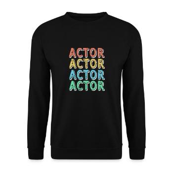 Retro Vintage ACTOR Awesome Actor T-Shirt Present - Unisex Pullover - Schwarz - Vorne - Alina (178cm) & Michal (187cm)