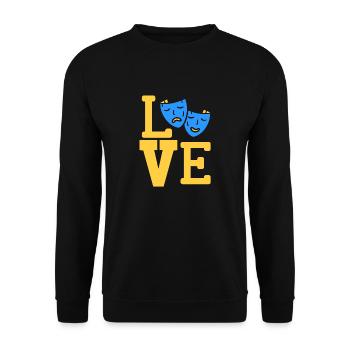 LOVE Awesome Theatre Actor Designs T-Shirt Present - Unisex Sweatshirt - black - Front - Alina (178cm) & Michal (187cm)