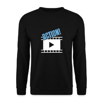 ACTION! Awesome Cool Theatre Actor T-Shirt Present - Unisex Sweatshirt - black - Front - Alina (178cm) & Michal (187cm)