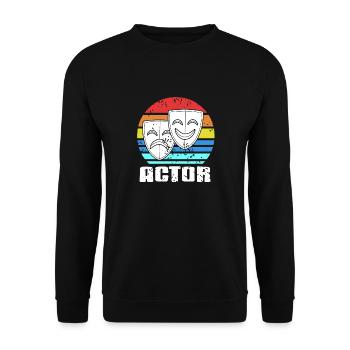 ACTOR Retro Vintage Cool Theatre Actor T-Shirt - Unisex Pullover - Schwarz - Vorne - Alina (178cm) & Michal (187cm)
