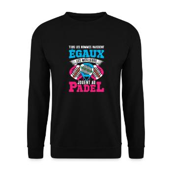 Les meilleurs jouent au padel | logo & dessin - Sweat-shirt Unisexe - noir - Devant - Alina (178cm) & Michal (187cm)