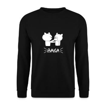 Anime Baka Japanisches Manga - Unisex Pullover - Schwarz - Vorne - Alina (178cm) & Michal (187cm)