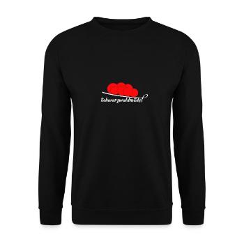 Schwarzwälder Bollenhut Schwarzwaldmädel - Unisex Pullover - Schwarz - Vorne - Alina (178cm) & Michal (187cm)