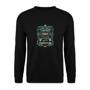 1982 Vintage Anniversaire Rétro Cadeau - Sweat-shirt Unisexe - noir - Devant - Alina (178cm) & Michal (187cm)