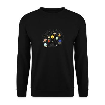 Astronaute Space Planet Système solaire - Sweat-shirt Unisexe - noir - Devant - Alina (178cm) & Michal (187cm)