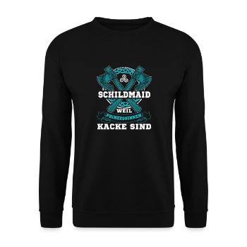 Schildmaid Weil Prinzessinnen Kacke Sind - Unisex Pullover - Schwarz - Vorne - Alina (178cm) & Michal (187cm)