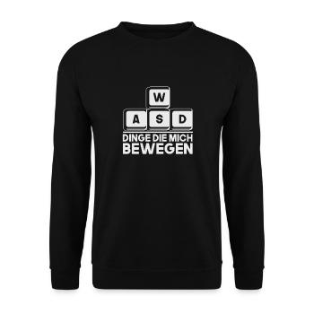 PC Master Race Gaming WASD Tastatur Streamer - Unisex Pullover - Schwarz - Vorne - Alina (178cm) & Michal (187cm)