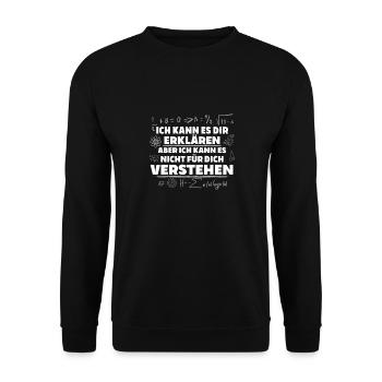 Ich Kann Es Dir Erklären Lustiges Mathelehrer - Unisex Pullover - Schwarz - Vorne - Alina (178cm) & Michal (187cm)